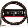 STRUKTURE Instrument Cable 10ft Right Angle Black Silver-1
