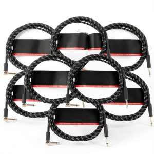 STRUKTURE Instrument Cable 10ft Right Angle Black Silver-0