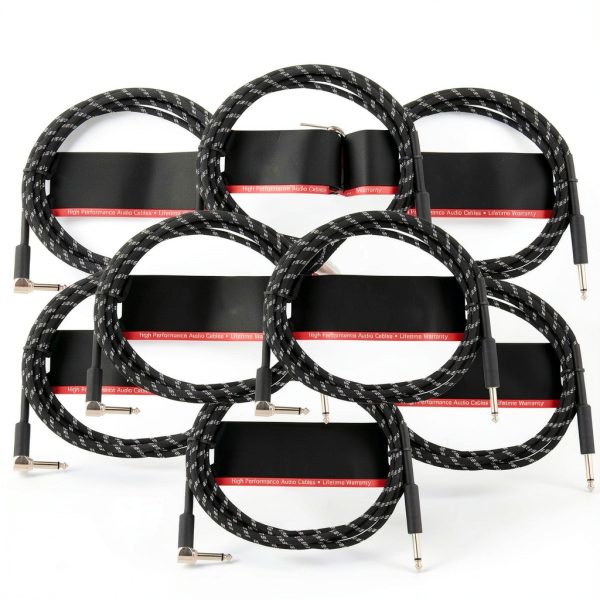 STRUKTURE Instrument Cable 10ft Right Angle Black Silver-0