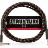 STRUKTURE Instrument Cable 10ft Right Angle Black Silver-1