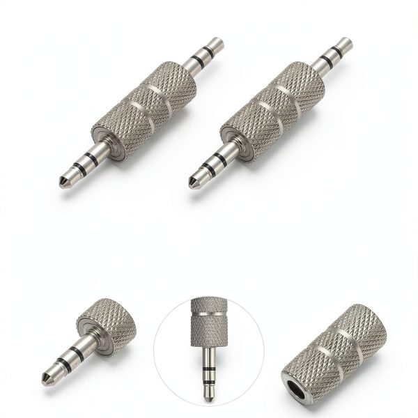 Pavo 3.5mm Stereo Audio Adapter Silver Zinc Alloy-2