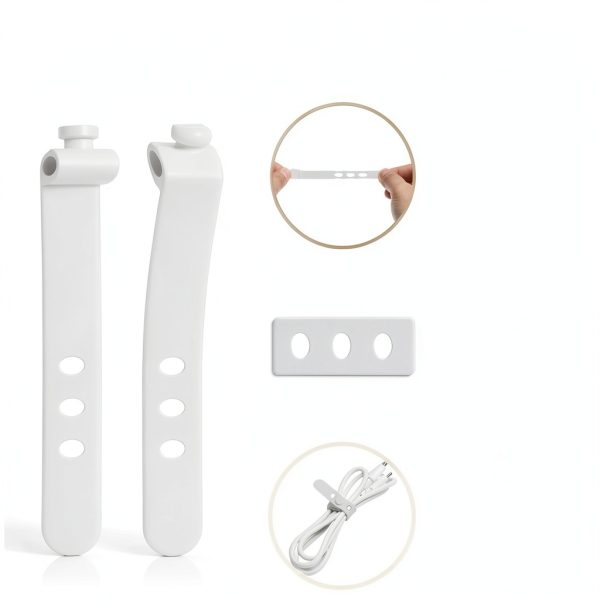 Silicone Cable Ties Reusable Silver 3 Hole Organizer Home-2