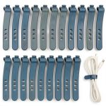 Silicone Cable Ties Reusable Gray Blue Organize Cables-0