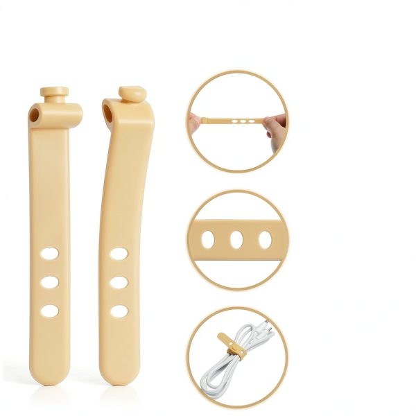 Gold Silicone Cable Ties Reusable Organizer for Home Office-2