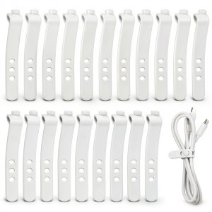 Silicone Cable Ties Reusable Silver 3 Hole Organizer Home-0