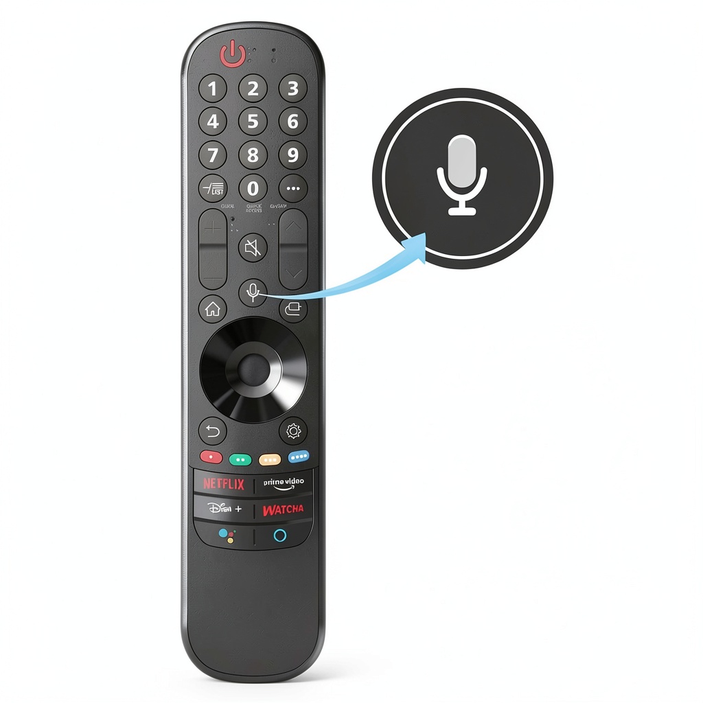 LG TV remote control shown with compatible TV models