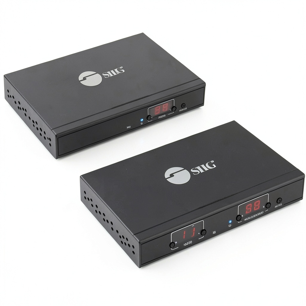 SIIG HDMI Over IP Extender Kit connected to a display in a conference room