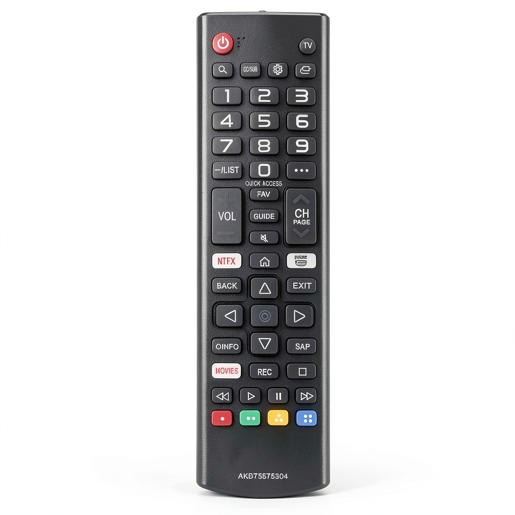 LG TV replacement remote control shown with compatible TV models