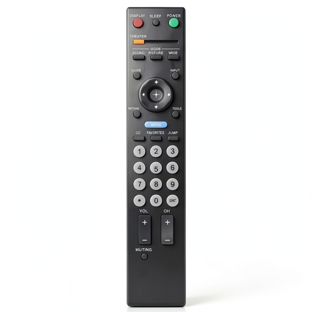 Sony Bravia replacement remote control shown with compatible TV models
