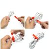 Silicone Cable Ties Reusable Silver 3 Hole Organizer Home-4