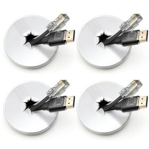 Low Voltage Wall Plate Fosmon Silicone Grommet 4 Pack with Hole Saw-0