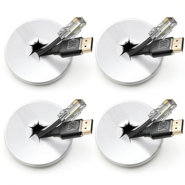 Low Voltage Wall Plate Fosmon Silicone Grommet 4 Pack with Hole Saw-0