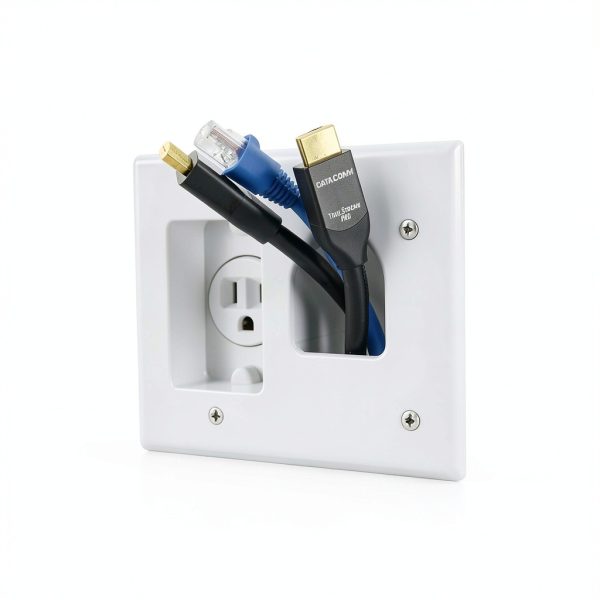 Datacomm Flat Panel TV Cable Organizer Kit with Power Solution-3