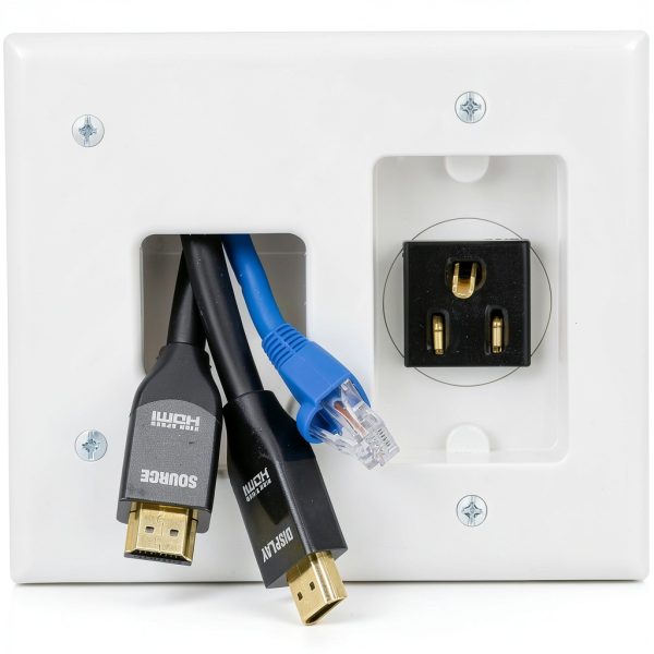Datacomm Flat Panel TV Cable Organizer Kit with Power Solution-4