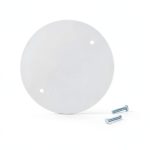 White Finish Electrical Box Cover 4-3/4in Diameter with Screws-0