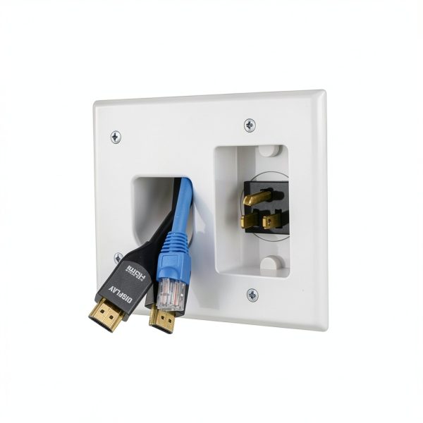 Datacomm Flat Panel TV Cable Organizer Kit with Power Solution-2