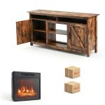 Fireplace TV Stand HomeLux 2-in-1 Media Console with Storage-1