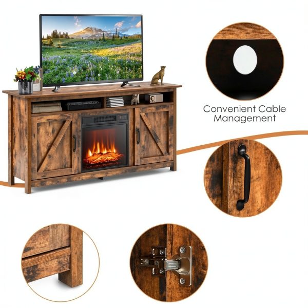 Fireplace TV Stand HomeLux 2-in-1 Media Console with Storage-9