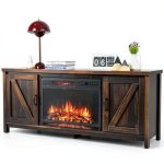 Pius 2-in-1 Fireplace TV Stand with 25" Fireplace, 65" TV – Coffee-0