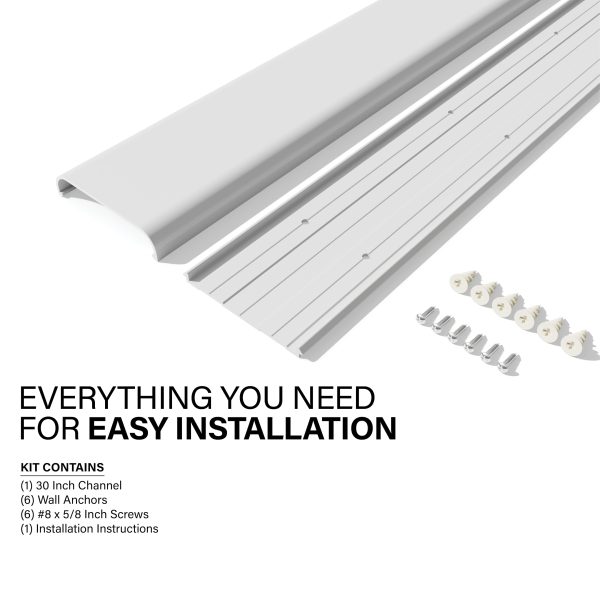 Cable Management Channel 30in Paintable Peel and Stick by HomeFit-1