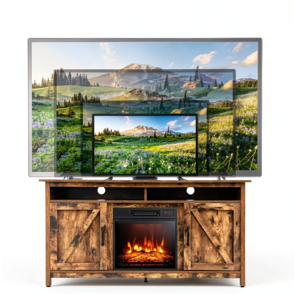 Fireplace TV Stand HomeLux 2-in-1 Media Console with Storage-5