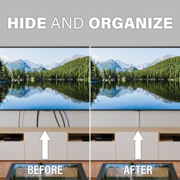 Cable Concealer HomePro High Capacity On Wall Cord Cover Kit-5