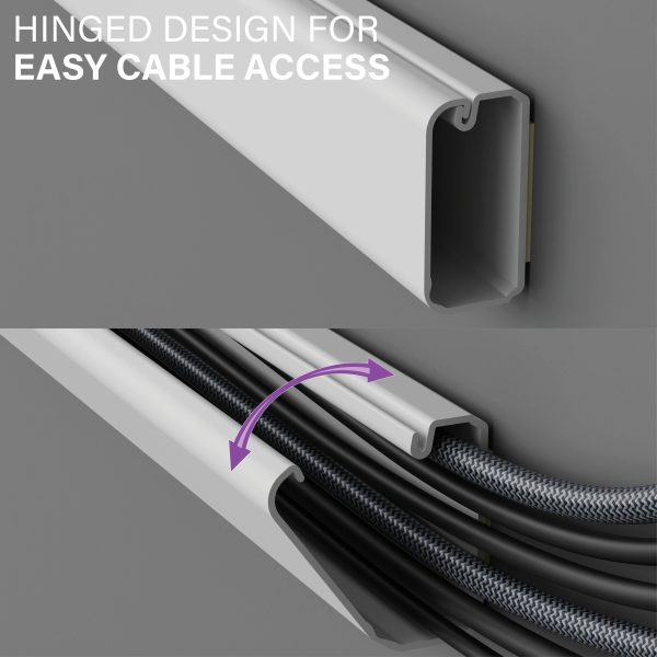 Cable Concealer HomePro High Capacity On Wall Cord Cover Kit-4
