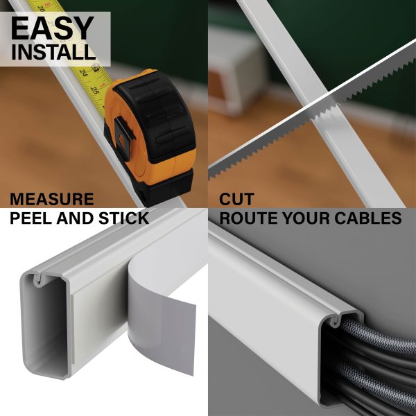 Cable Concealer HomePro High Capacity On Wall Cord Cover Kit-3