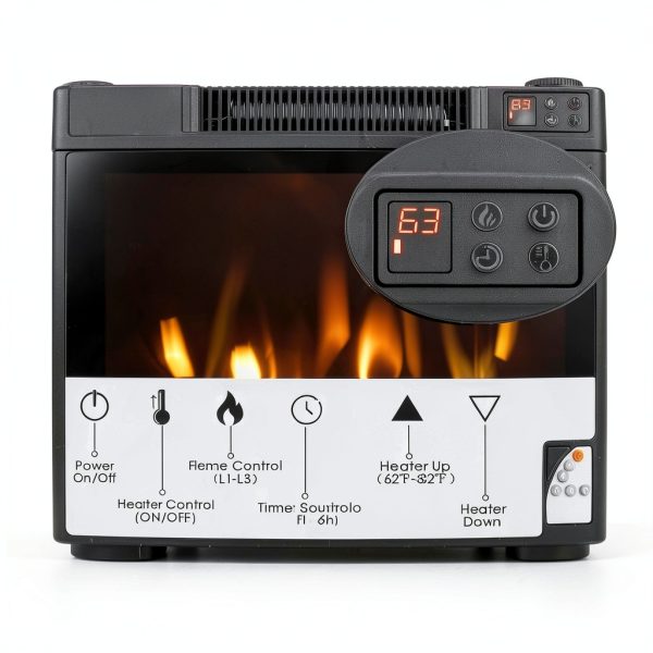 Fireplace TV Stand HomeLux 2-in-1 Media Console with Storage-6