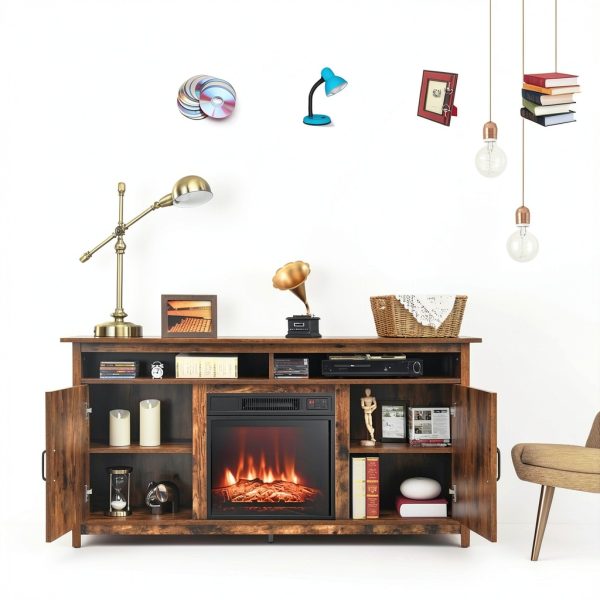 Fireplace TV Stand HomeLux 2-in-1 Media Console with Storage-4