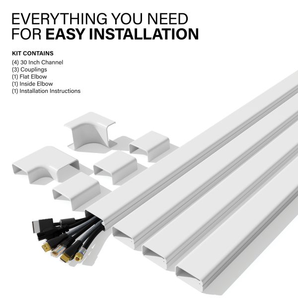 Cable Concealer HomePro High Capacity On Wall Cord Cover Kit-1