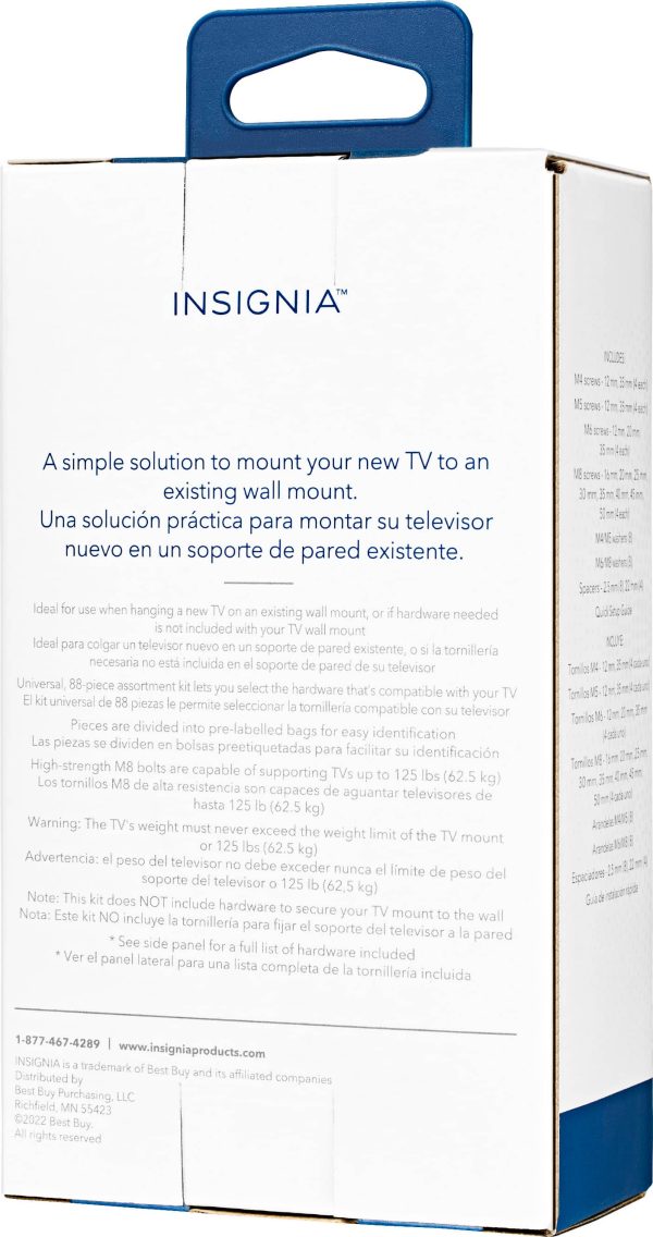 Insignia TV Wall Mount Hardware Kit 88-Piece Universal Mounting Kit-6