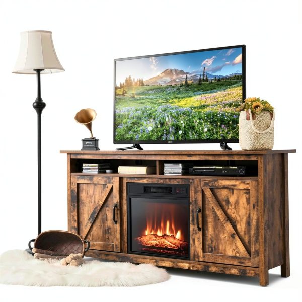 Fireplace TV Stand HomeLux 2-in-1 Media Console with Storage-3
